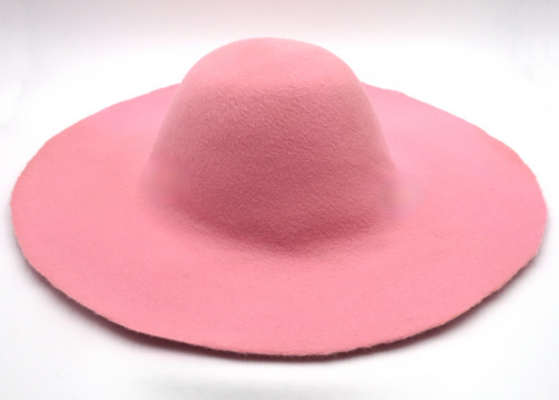 kit DIY chapeau crochez, kit complet chapelier, forme à chapeau, formation chapeau, feutre rose poudré