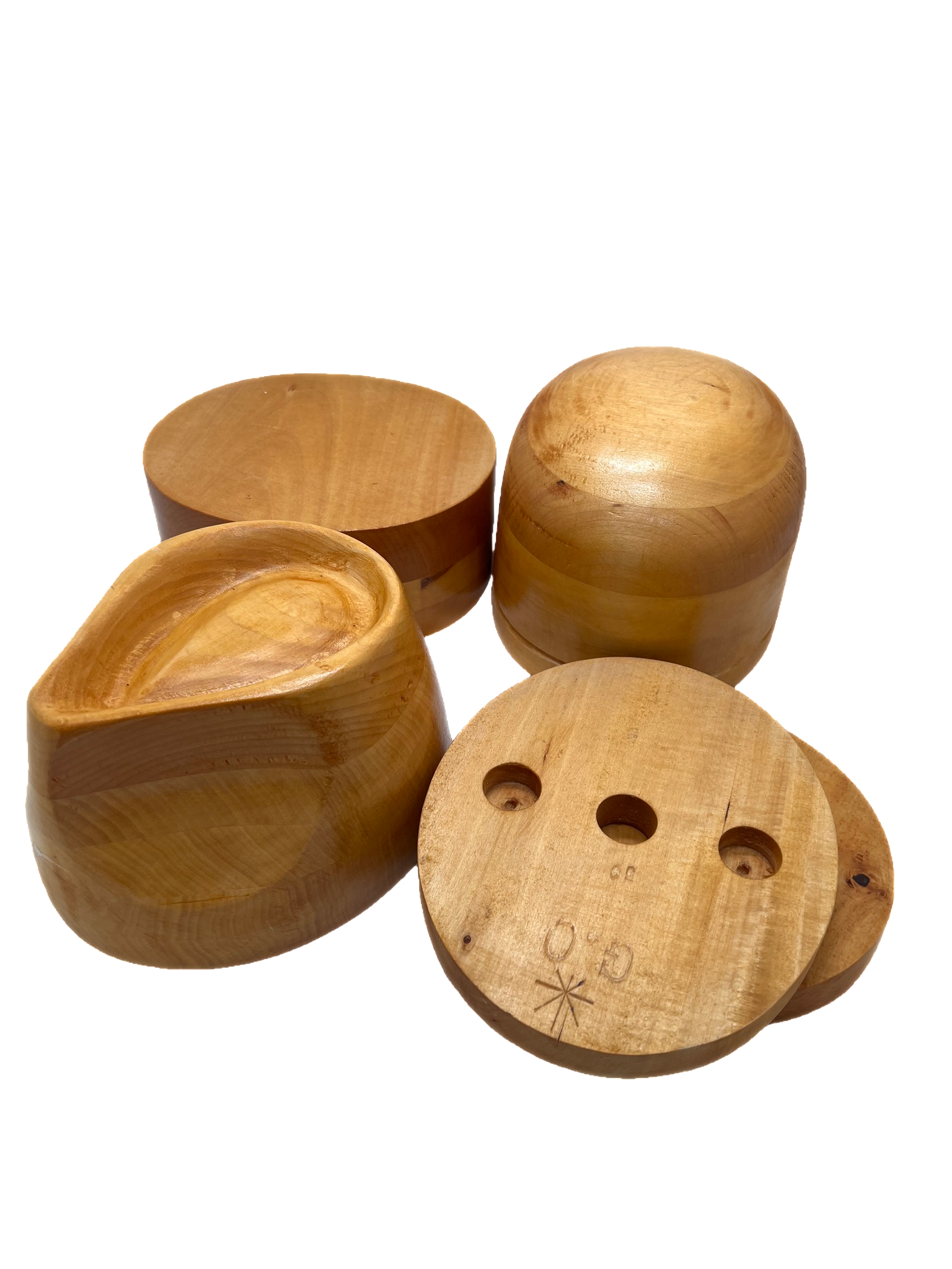 Lot D'outils Anciens De Chapelier En Bois - Artisanat Chapeau Vintage