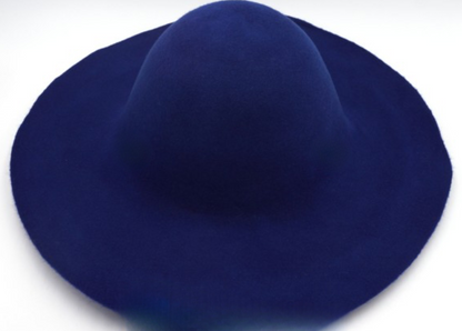 kit DIY chapeau crochez, kit complet chapelier, forme à chapeau, formation chapeau, feutre bleu cobalt