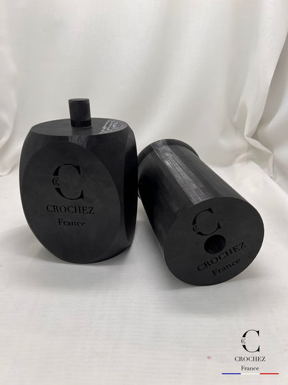 Lot Chapelier – Gigolo + Quille – Imprimé 3D PETG, outil chapellerie vue de biais