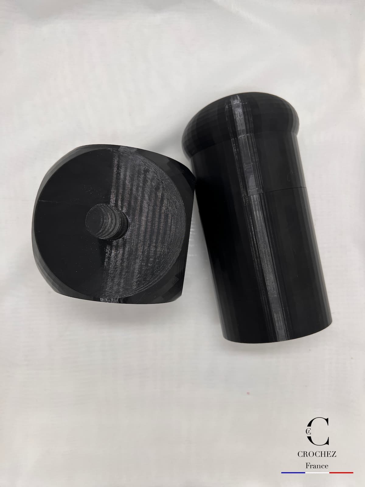 Lot Chapelier – Gigolo + Quille – Imprimé 3D PETG, outil chapellerie vue de haut