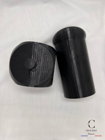 Lot Chapelier – Gigolo + Quille – Imprimé 3D PETG, outil chapellerie vue de haut
