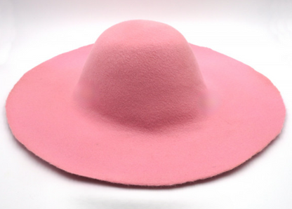 kit DIY chapeau crochez, kit complet chapelier, forme à chapeau, formation chapeau, feutre rose poudré