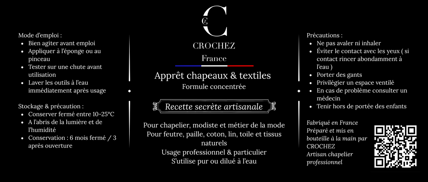 apprêt chapelier durcisseur chapeau crochez 3