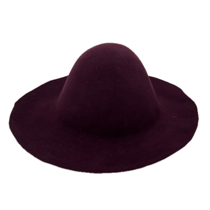 aubergine capeline feutre de laine kit diy chapeau chapelier chapellerie crochez