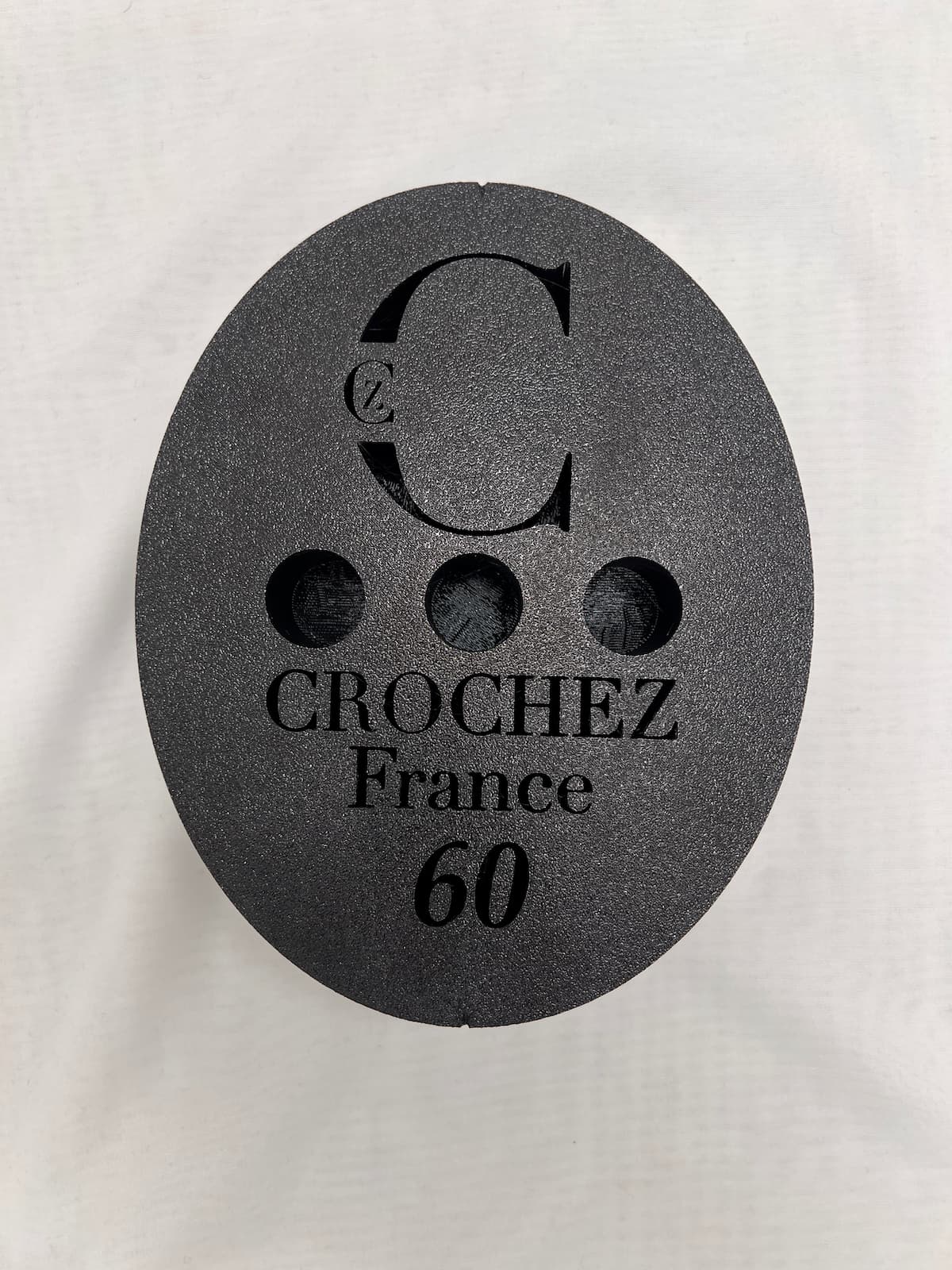 forme à chapeau canotier, outil de chapelier, crochez, vue du dessous
