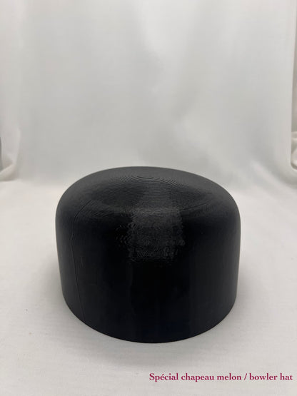 Forme à chapeau melon, outil du chapelier, crochez, vue de face