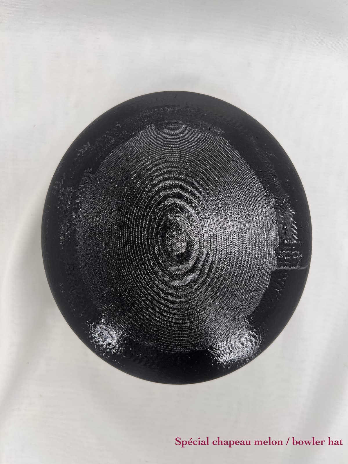 Forme à chapeau melon, outil du chapelier, crochez, vue de haut