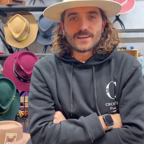 video kit DIY chapeau crochez, kit complet chapelier, forme à chapeau, formation chapeau, feutre de laine
